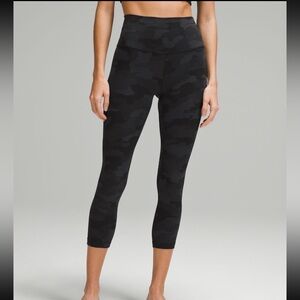 Lululemon Womens Align Pants 22” Camo Multi Incognito Gator Green Palm Party